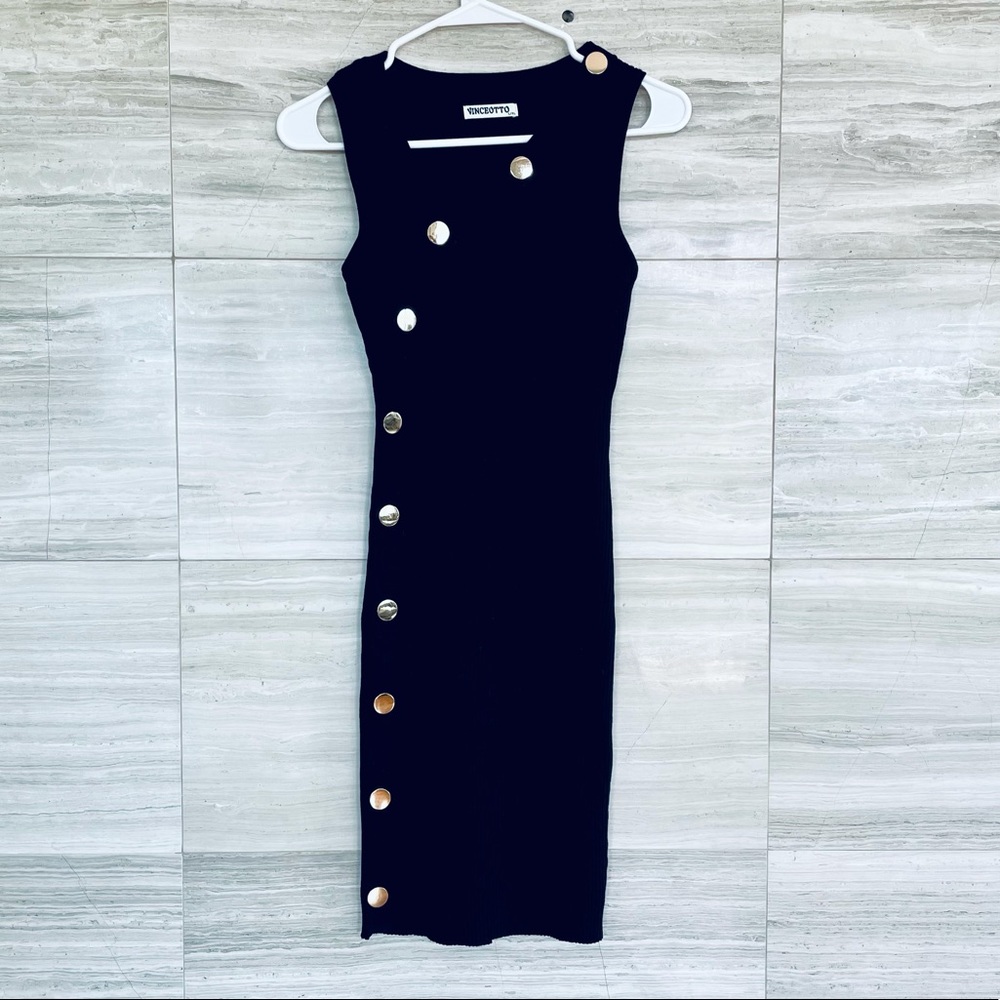 Knitted stretchy black dress - XS